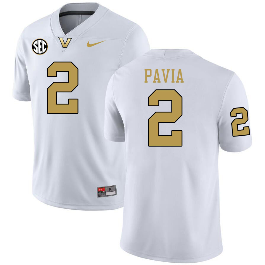 Vanderbilt Commodores #2 Diego Pavia College Football Jerseys 2024 Uniforms Stitched-White